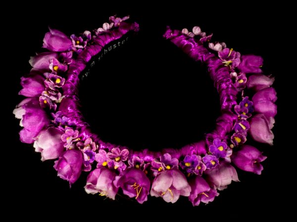 Haarkranz mit pinkfarbenen Glockenblumen – Bild 2