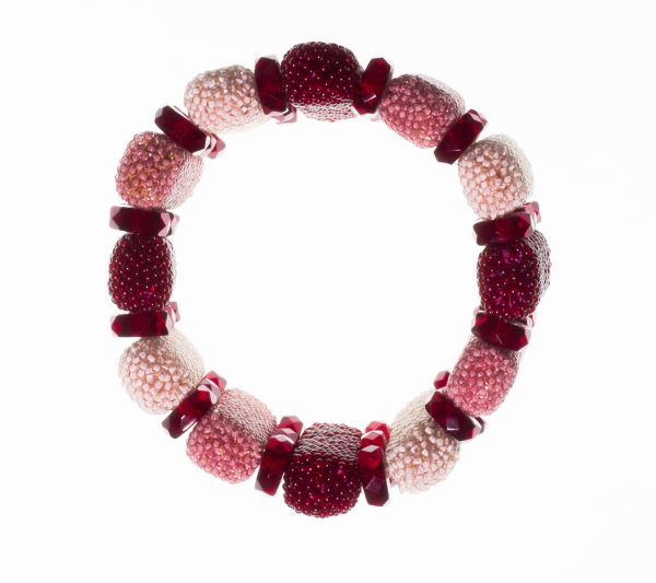 Armband in Rosatönen und weinrot – Bild 3
