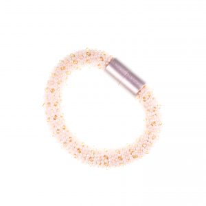 Armband weiß mit Tupfen und  Magnetverschluss