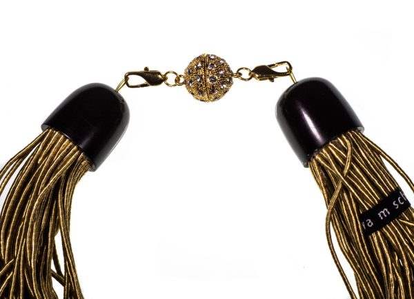 Collier mit Vintage Seidenschnüren und Napfschnecken – Bild 4